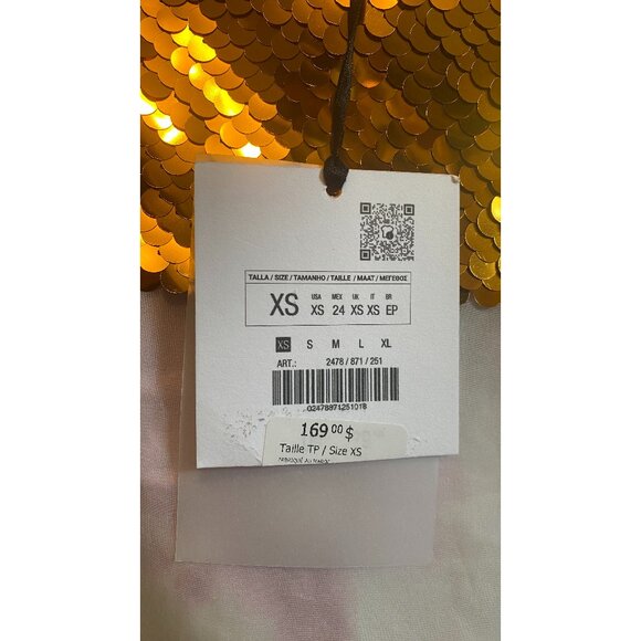 NWT ZARA SEQUIN ORGANZA SKIRT LIMITED EDITION, SIZE:XS - Picture 7 of 8